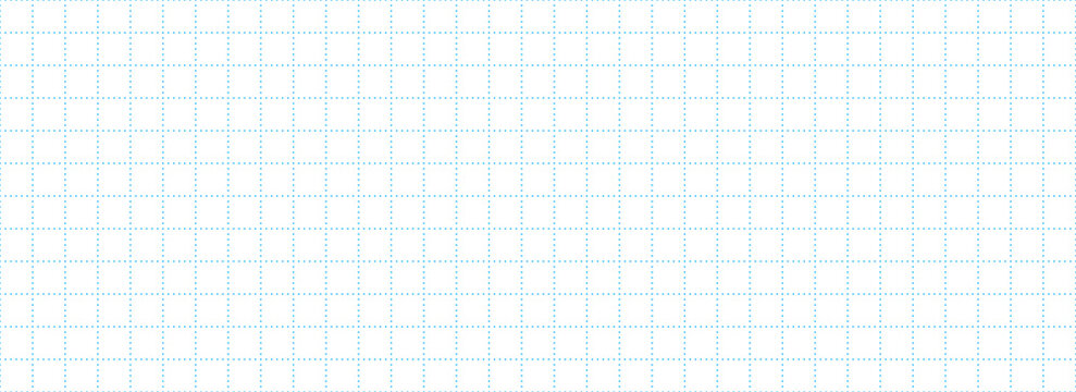 Planer page with blue dotted square grid. Seamless checkered paper pattern. Bullet journal notebook background. Simple squared graph texture. School math lined sheet wallpaper. Vector