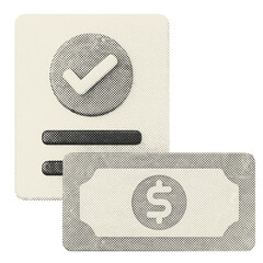 3d money dollar contract payment halftone style