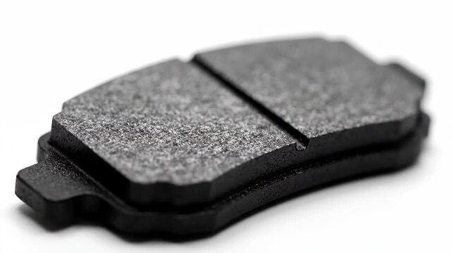 Automotive brake pad macro on white