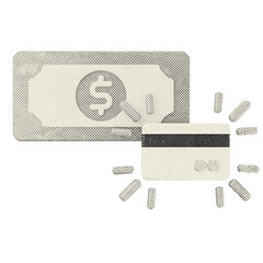 3d money dollar credit card payment halftone style