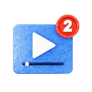 3d notification video reminder icon illustration
