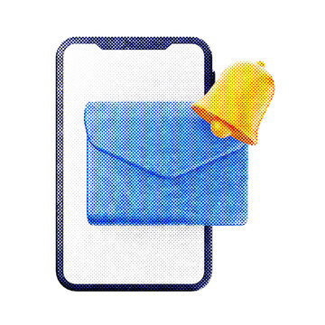 3d notification mail reminder icon illustration