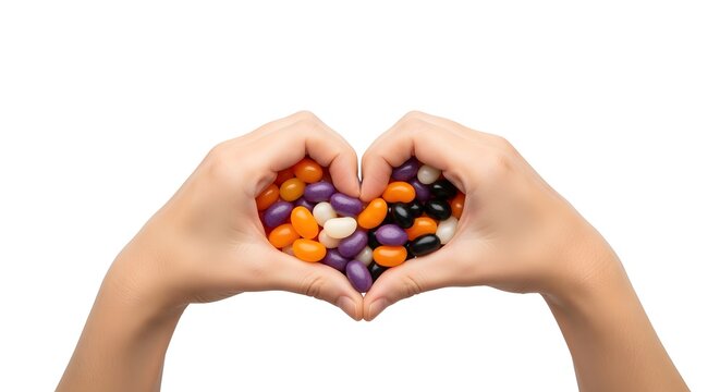 Jelly bean heart hands candy sweet treat valentine