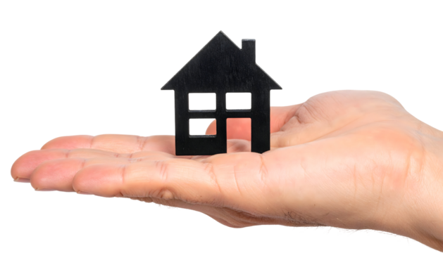 PNG Transparent Black House Icon in Human Hand
