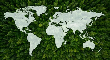 World map green forest environment earth ecology