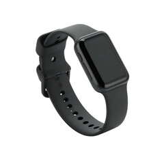 Modern digital wrist wearable with a dark band and screen.