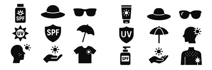 Importance of sun protection symbols for skincare and health awareness in outdoor activities