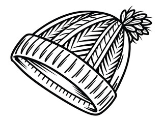 Knitted Hat – Winter Beanie Illustration