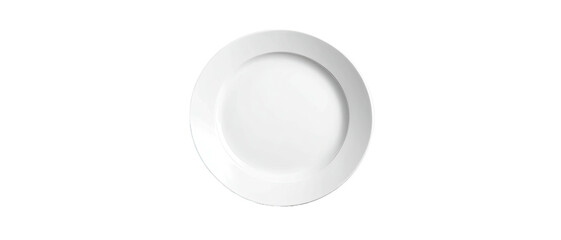 Simple white plate, slightly shadowed, on black background