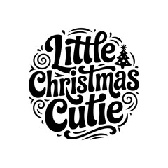 Obraz premium Little Christmas Cutie. Vector Design Isolated on White Background