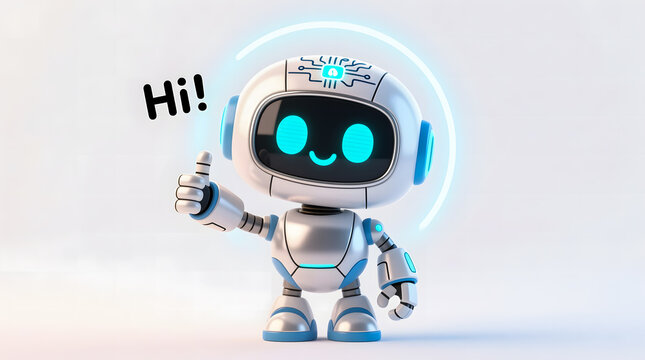 Friendly automation and AI development concept, showcasing a bot dedicated to making users feel welcome and secure.