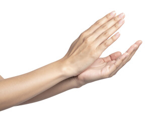 Woman Clapping Hands &mdash; Applause Gesture &mdash; Transparent Background