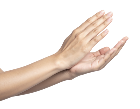 Woman Clapping Hands — Applause Gesture — Transparent Background