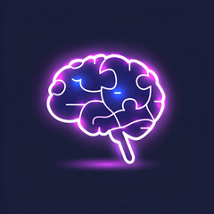 Unlock your potential with this mesmerizing neon brain showcasing mental clarity and intelligence, perfect for science, technology, and educational concepts