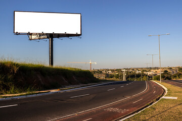 Blank billboard mockup ready for new ad on the road in Brazil