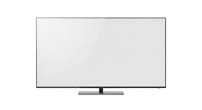 Sleek television display on stand