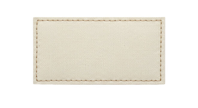 Blank Beige Fabric Patch with Stitching featuring patch, fabric, beige, blank, label creative concept emphasizing detail
