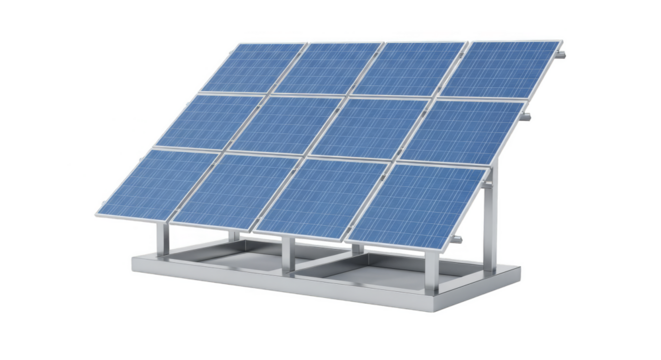 Solar panels array generating clean energy