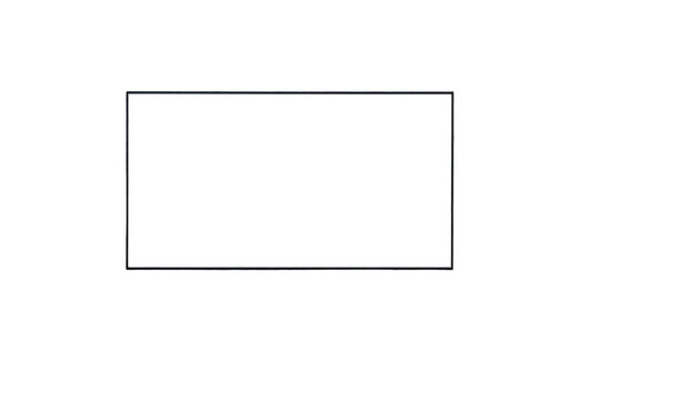 Isolated white rectangular shape with a thin border against a plain black background