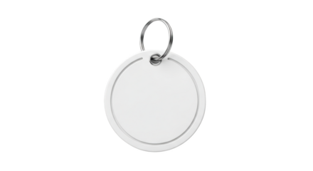 Blank White Circular Key Fob Tag featuring tag, fob, keychain, keyring, circle creative concept emphasizing detail
