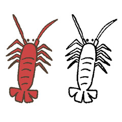 手描きの伊勢海老