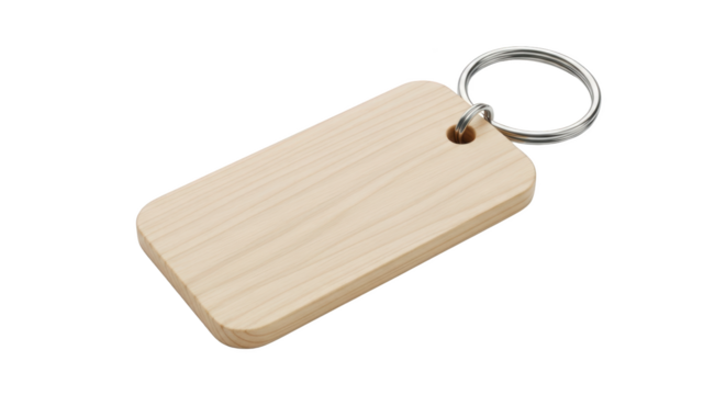 Blank Wooden Keychain Rectangle Shape Keyring Mockup featuring keychain, key ring, keyring, key chain, wood creative