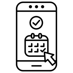 Obraz premium Online Reservation Outline Icon