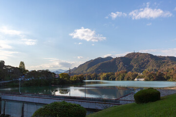 Obraz premium 城山ダムと津久井湖