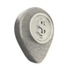 3d payment transaction money cash credit card icon halftone