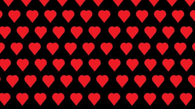 Romantic seamless hearts animation, continuous motion background for Valentine&rsquo;s Day, love, romance, wedding or 14th February event video, modern minimal pattern with glowing heart shapes