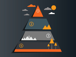 Infographic template for business. Mountain 4 steps to success