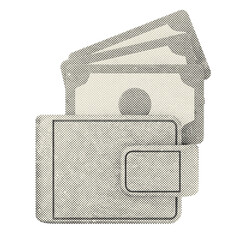 3d payment transaction money cash credit card icon halftone