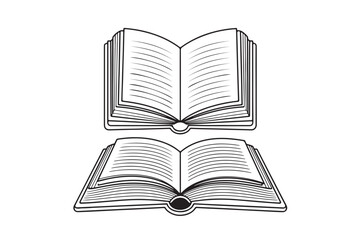 Flat Open Book Clipart for Learning Concept
