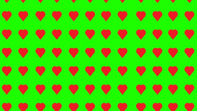 Animated seamless pattern with hearts, continuous loop motion background for Valentine&rsquo;s Day, romantic love theme, wedding celebration, or 14th February greeting video in soft elegant style
