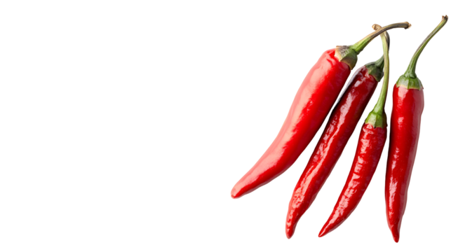 Red Chili Peppers on Black Background - Powered by Adobe