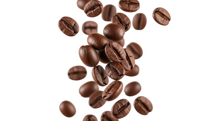 Obraz premium Roasted Coffee Beans Falling Down featuring coffee, bean, beans, roasted, roast modern minimalist style professional commercial