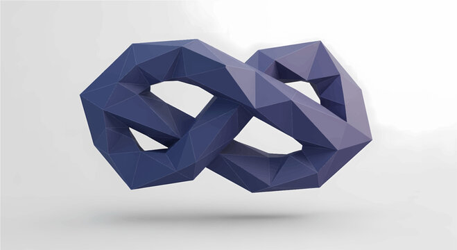 Eternal Connectivity: A modern abstract composition presents an infinity symbol, its intricate geometric structure. This symbolizes limitless potential and enduring connections. 