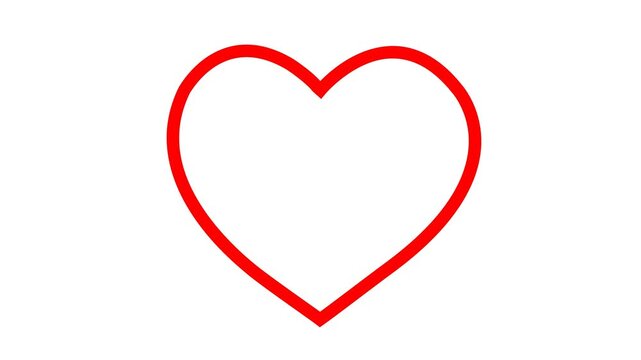 Animated one continuous line drawing of love symbol and heart shape, minimalistic motion graphic showing romantic and health connection, elegant Valentine linear art animation full video clip