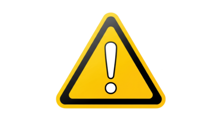 Yellow Triangle Exclamation Mark Sign featuring warning, sign, caution, danger, alert modern minimalist style professional commercial