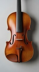 Close Up of a Vintage Wooden Violin with Strings and Bridge viola string instrument