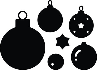 Christmas Ball Hanging in Star and Snowflake Vector Illustration. Festive Ornament Suspended in Star Frame with Snowflakes
