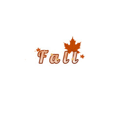 Autumn Fall Hand Lettering Vector with Maple Leaves. Vector Illustration.