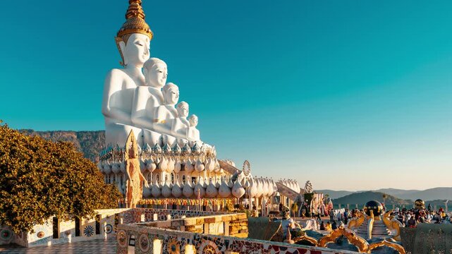 Thailand Temple Wat Phra That Pha Sorn Kaew Most Recognizable Landmark and popular travel destination Asia Thailand 4K
