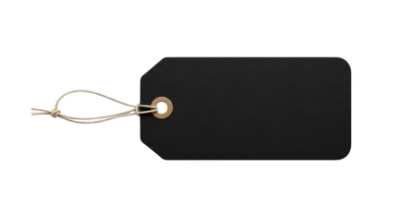 Foto blank black price tag with string isolated memperlihatkan detail gift, jewelry, celebration, cord, simple dengan.