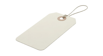 Ilustrasi blank paper price tag with string isolated on white background menampilkan komposisi bookmark, isolated, buy,.
