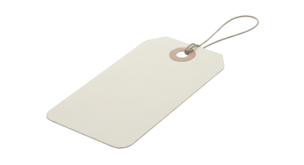 Ilustrasi blank paper price tag with string isolated on white background menampilkan komposisi bookmark, isolated, buy,.
