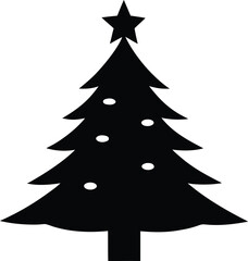 Christmas tree, Christmas tree vector icon, Christmas tree silhouette vector illustration