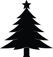 Christmas tree, Christmas tree vector icon, Christmas tree silhouette vector illustration