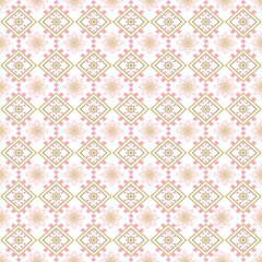 Soft pink and beige floral geometric pattern vector on elegant white background, classic and modern fusion design, perfect for fabric, textile, ceramic tile, wallpaper, and decorative surface art