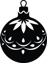 Christmas Tree Inside Ornament Ball - Vector Silhouette Illustration. 